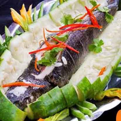 Cá lóc hấp bàu
